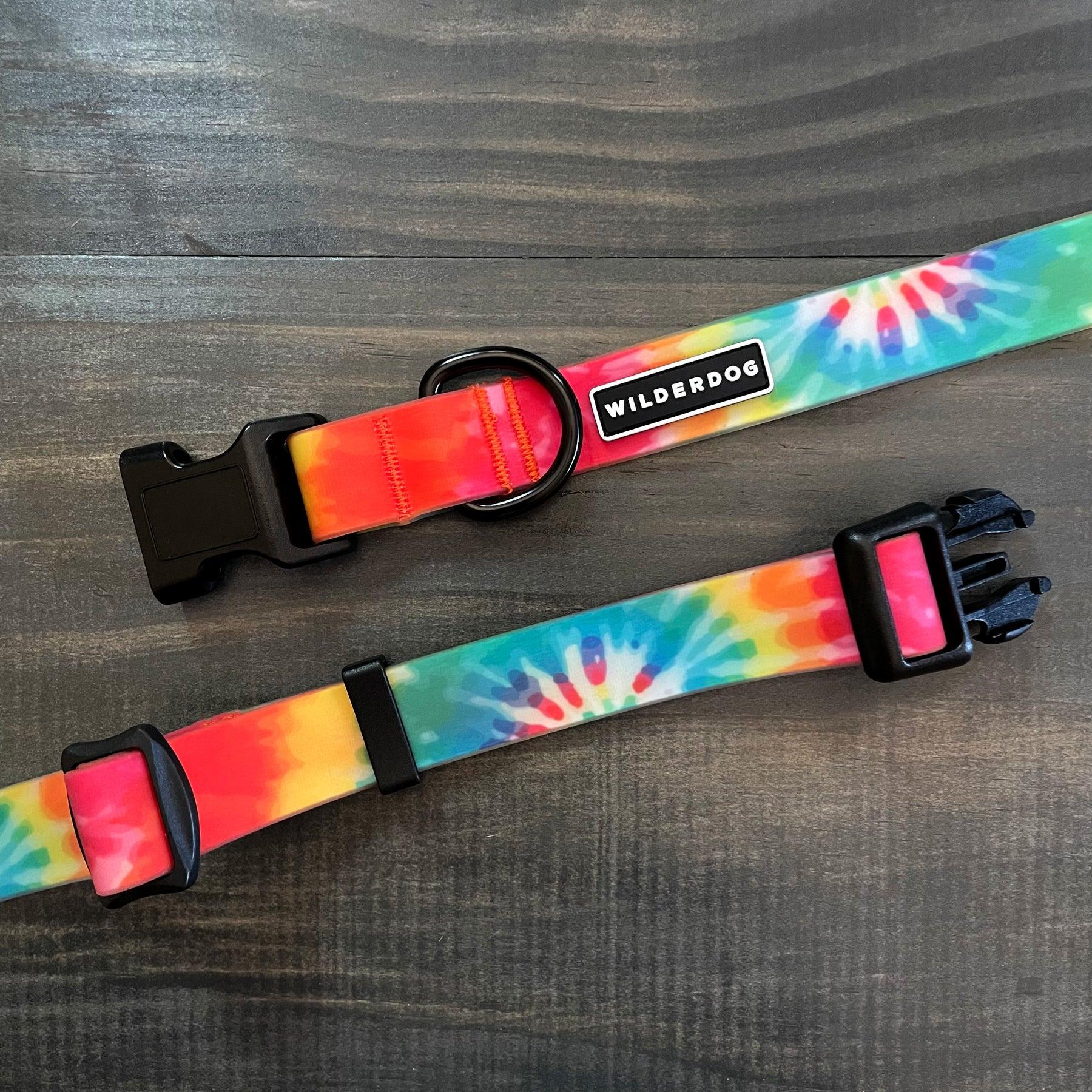 Wilderdog Waterproof Dog Collar, Tie Dye, Medium