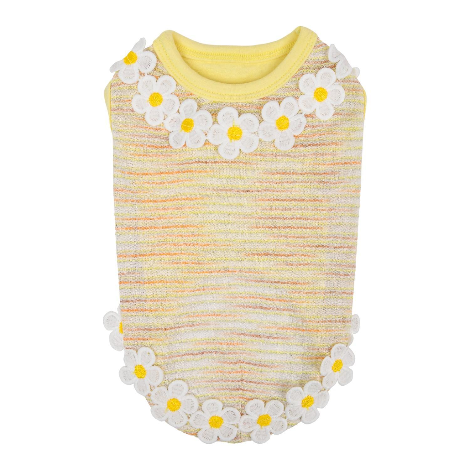 Pinkaholic Jazlyn Daisy Dog T-Shirt, Yellow, Large