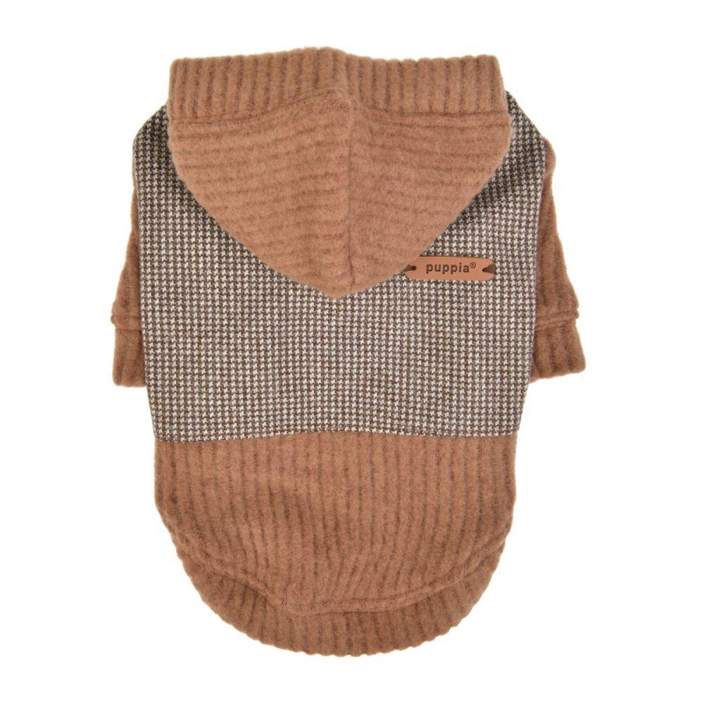 Puppia Declan Dog Hoodie, Brown, Small