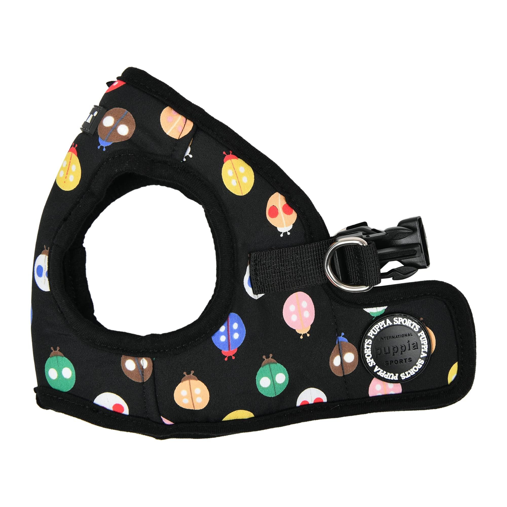 Puppia Lady Beetle Step-in Vest Harness B for Dogs, Black