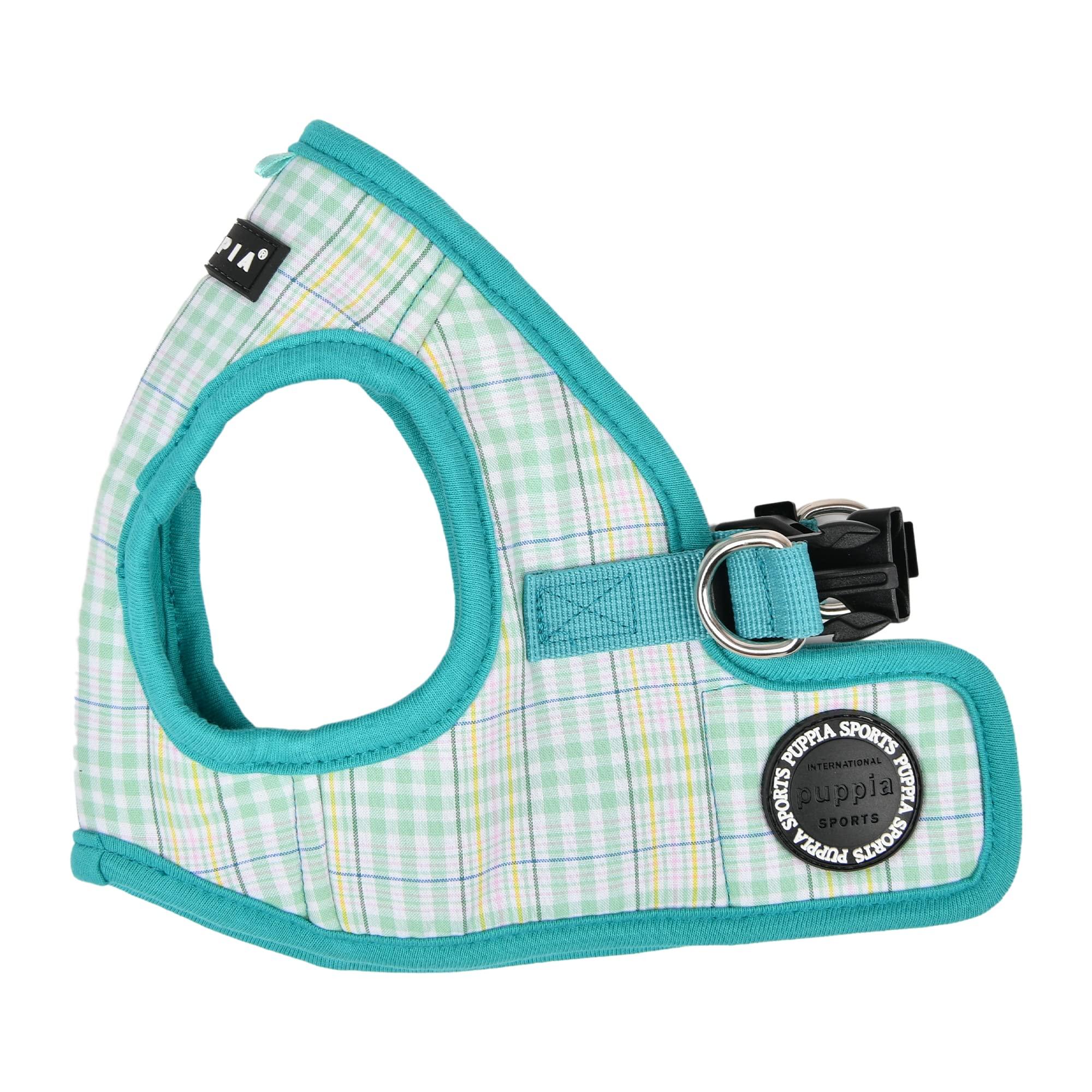 Puppia Luke Step-in Vest Harness B for Dogs, Aqua, Large