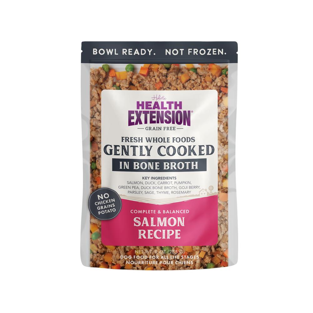 Health Extension Whole Foods Gently Cooked Salmon Wet Dog Food Pouch, 9-oz