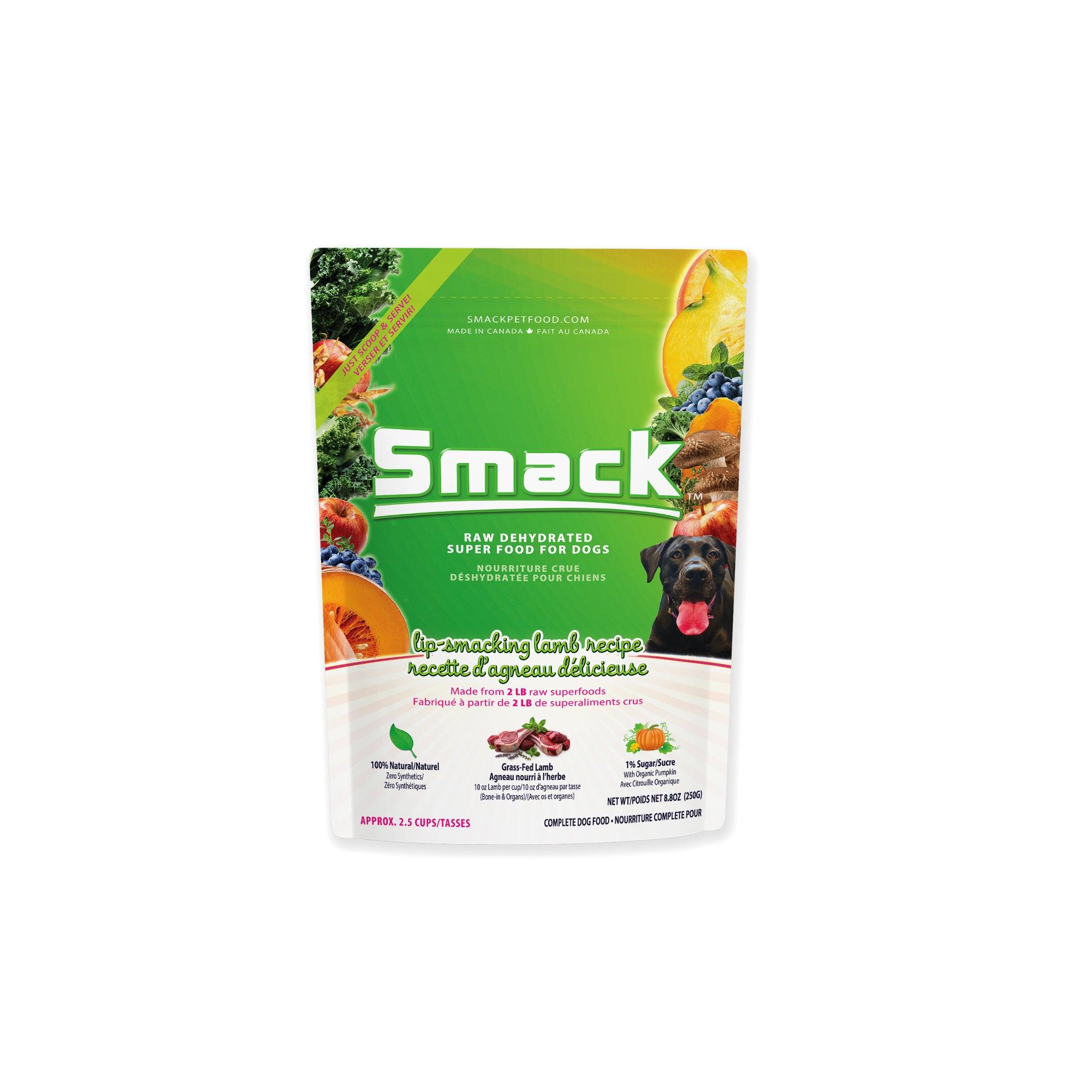 Smack Lip Smacking Lamb Raw Dehydrated Dog Food, 8.8-oz|250-gram
