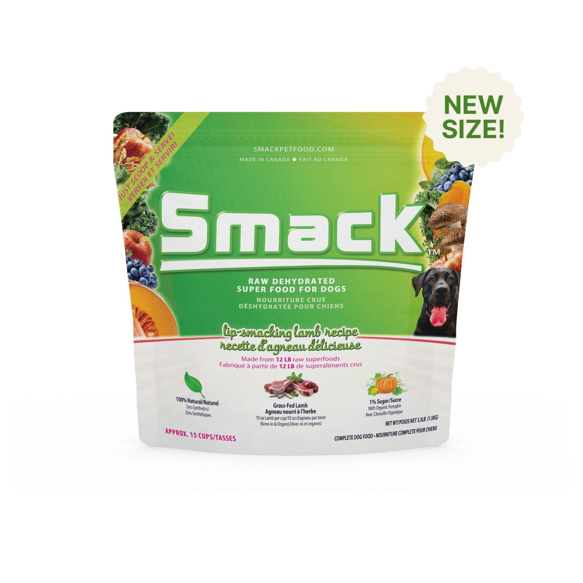 Smack Pet Food Lip-Smacking Lamb Dehydrated Dog Food, 3.3-lb|1.5-kg