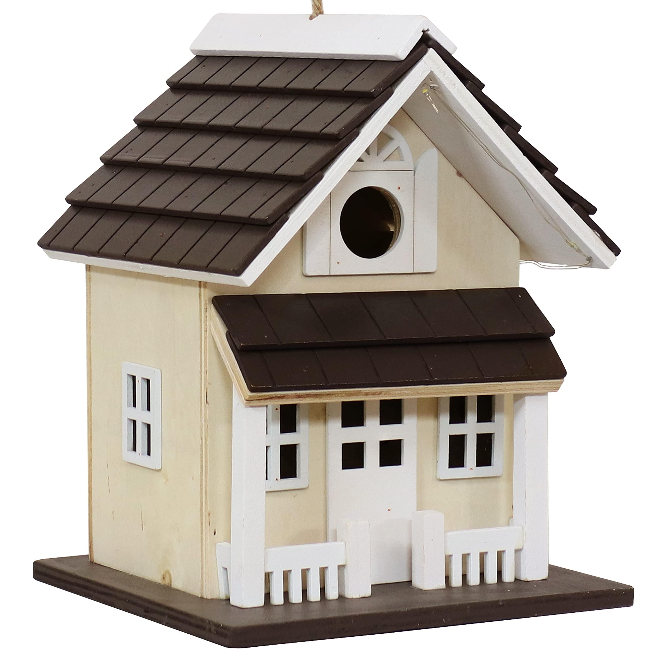 Sunnydaze Wooden Hanging Cozy Home Bird House, 9.25-in