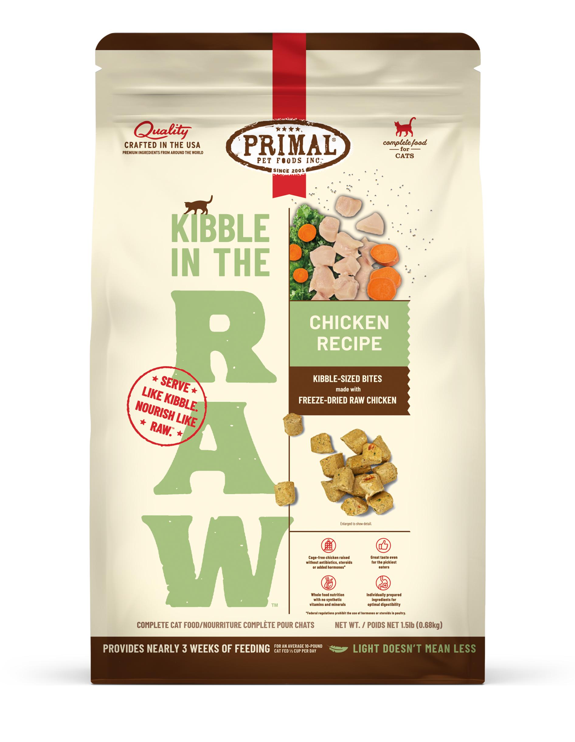 Primal Kibble in the Raw Chicken Recipe Freeze-Dried Cat Food, 1.5-lb