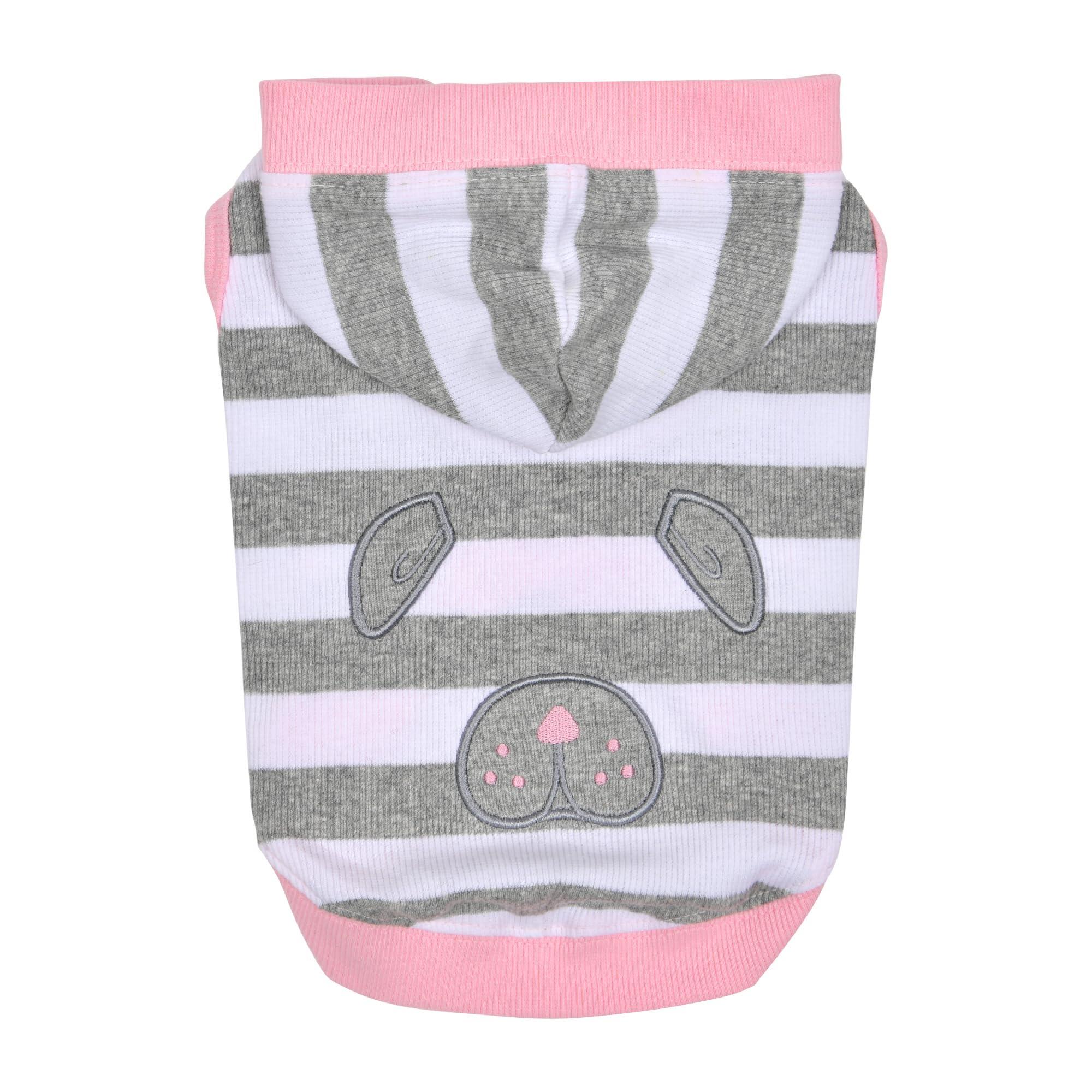 Puppia Hooch Hooded Dog T-Shirt, Melange Grey, Large