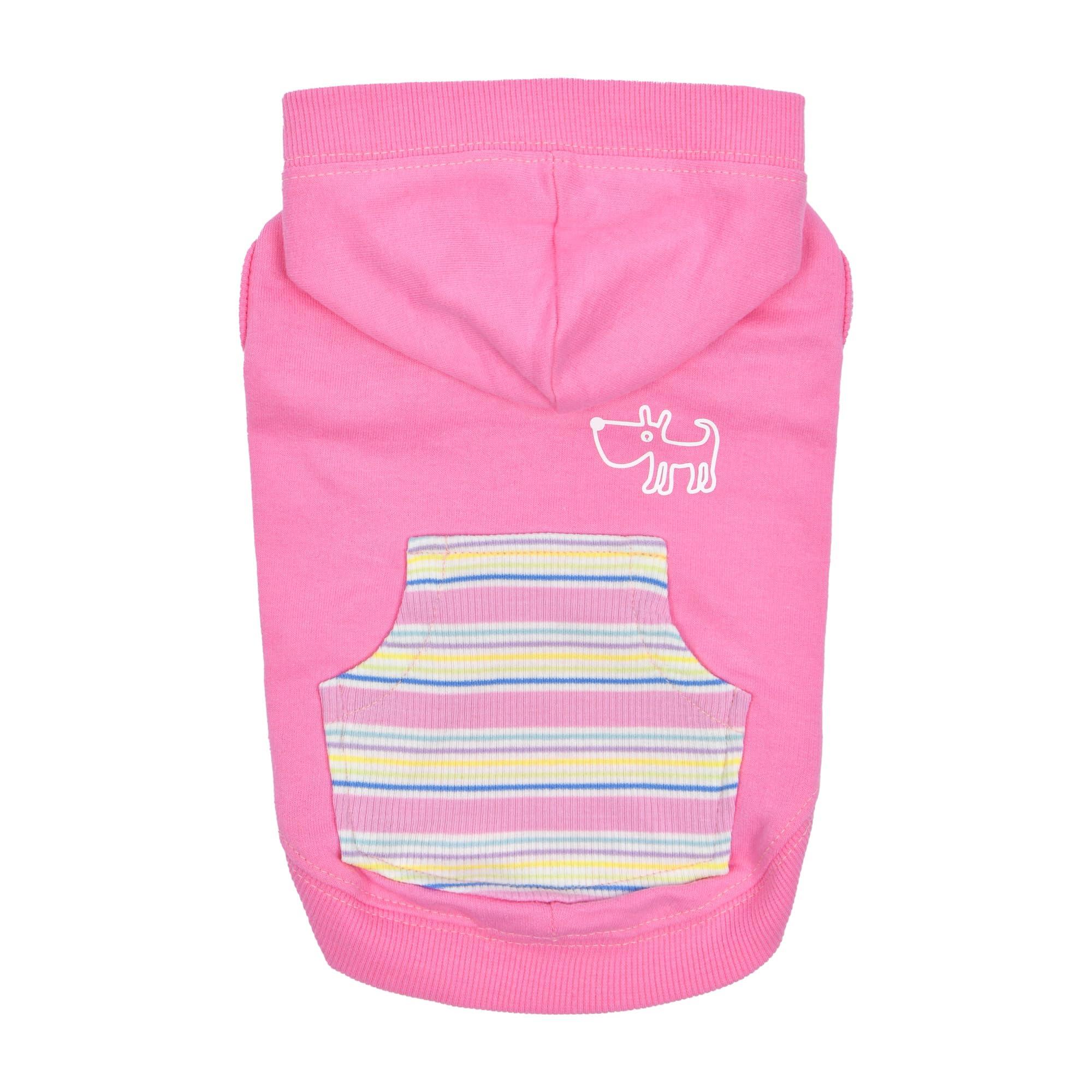 Puppia Phideaux Hooded Dog T-Shirt, Pink, Medium