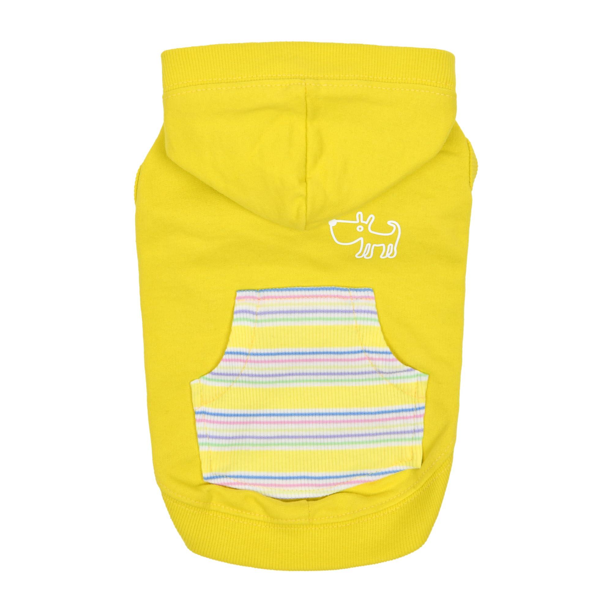 Puppia Phideaux Hooded Dog T-Shirt, Yellow, Large