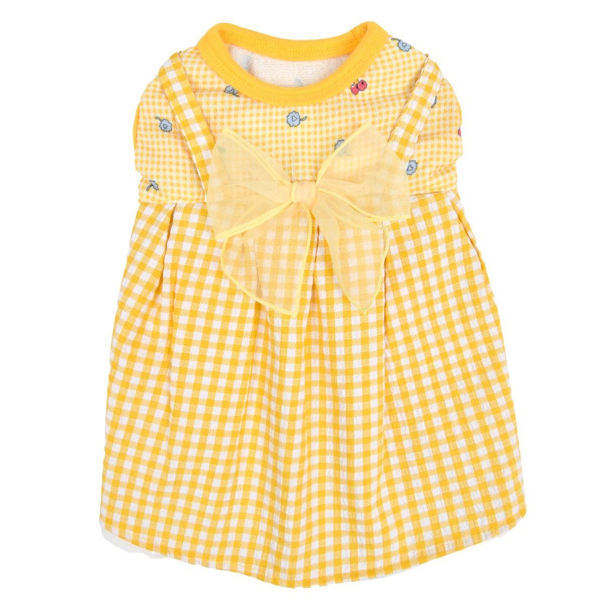 Pinkaholic Carole Dog Dress, Yellow, Medium