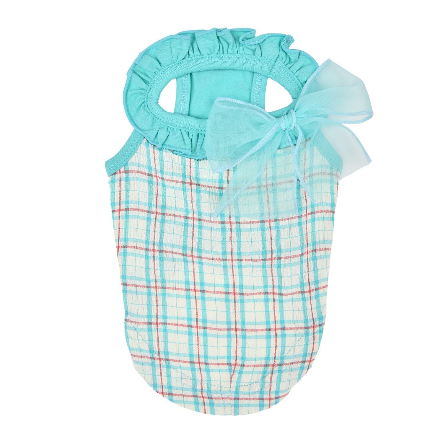 Pinkaholic Eulalia Dog Tank Top, Aqua, Medium