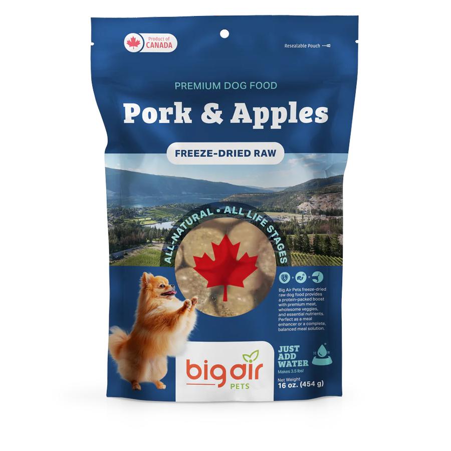 Big Air Pets Pork & Apples Freeze-Dried Raw Dog Food, 4-oz