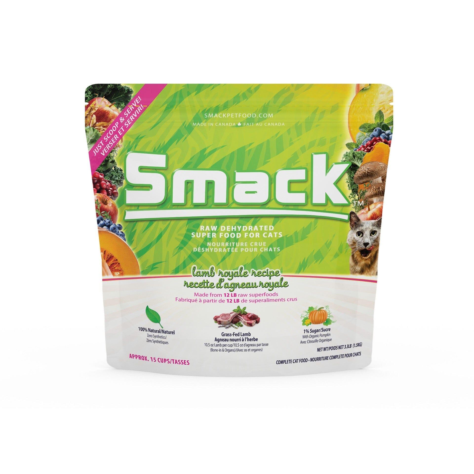 Smack Pet Food Lamb Royale Dehydrated Cat Food, 3.3-lb|1.5-kg