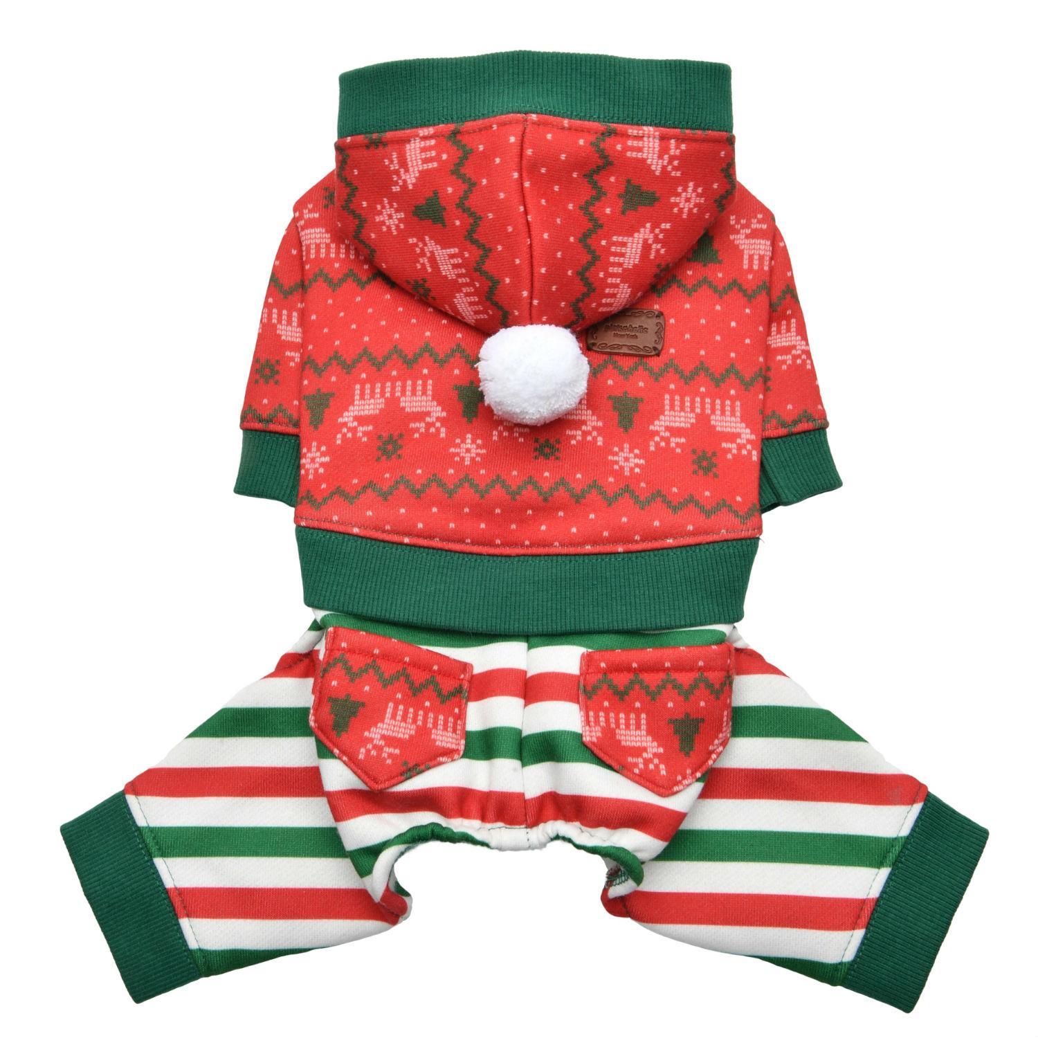 Pinkaholic Noelle Hooded Dog Jumpsuit, Red