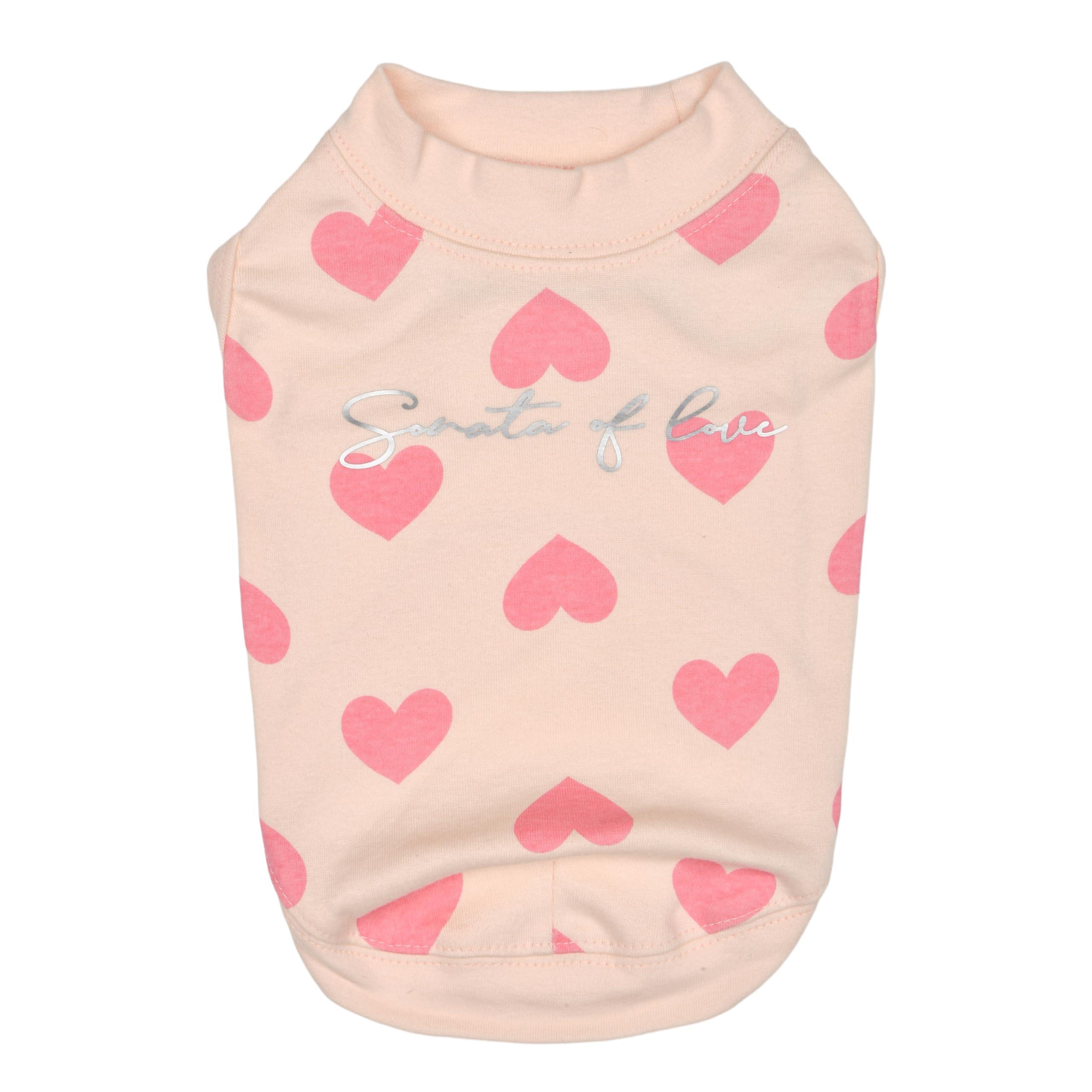 Pinkaholic Sonata of Love Dog T-Shirt, Light Pink, Large