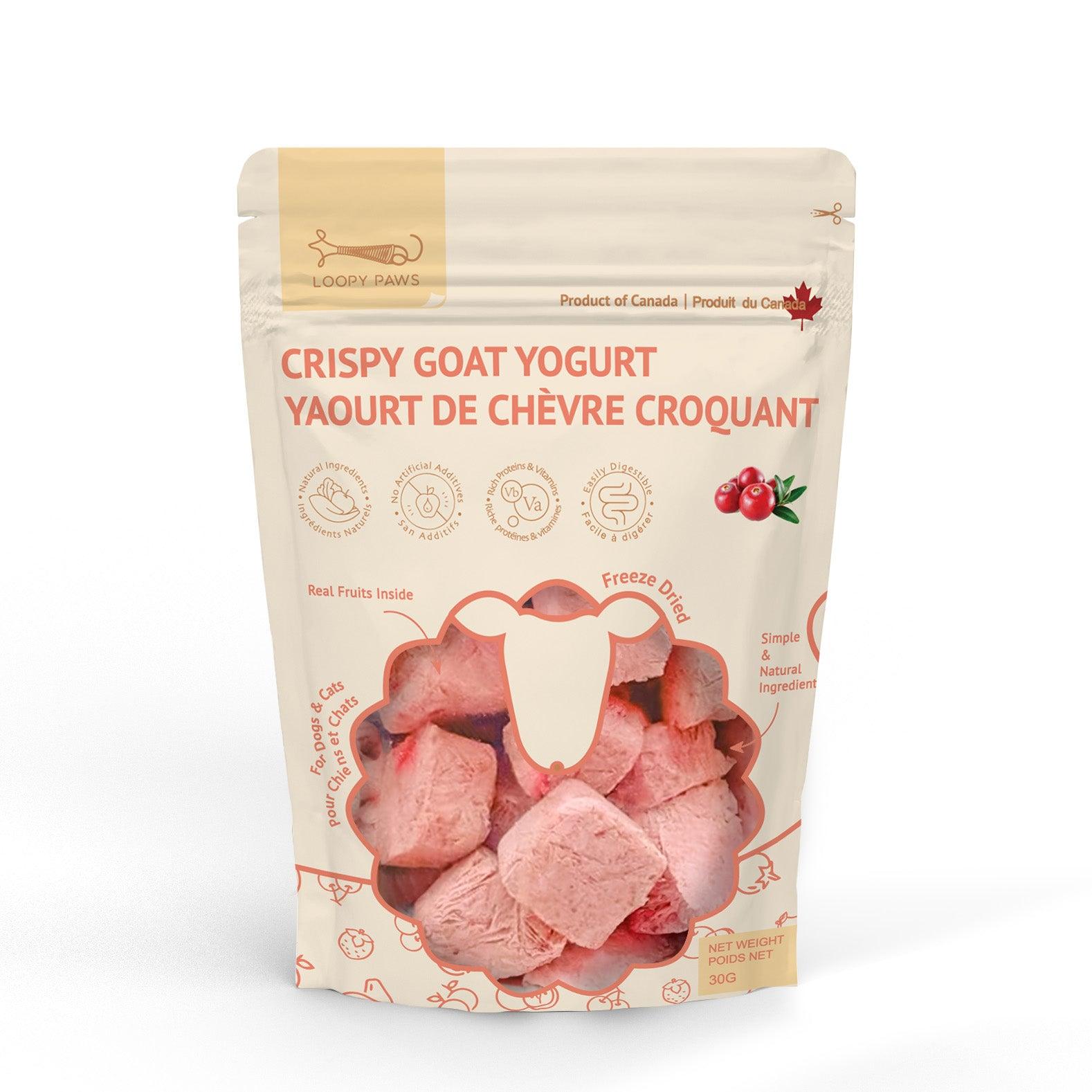 Loopy Paws Crispy Goat Yogurt Cranberry Freeze-Dried Dog & Cat Treats, 30-gram