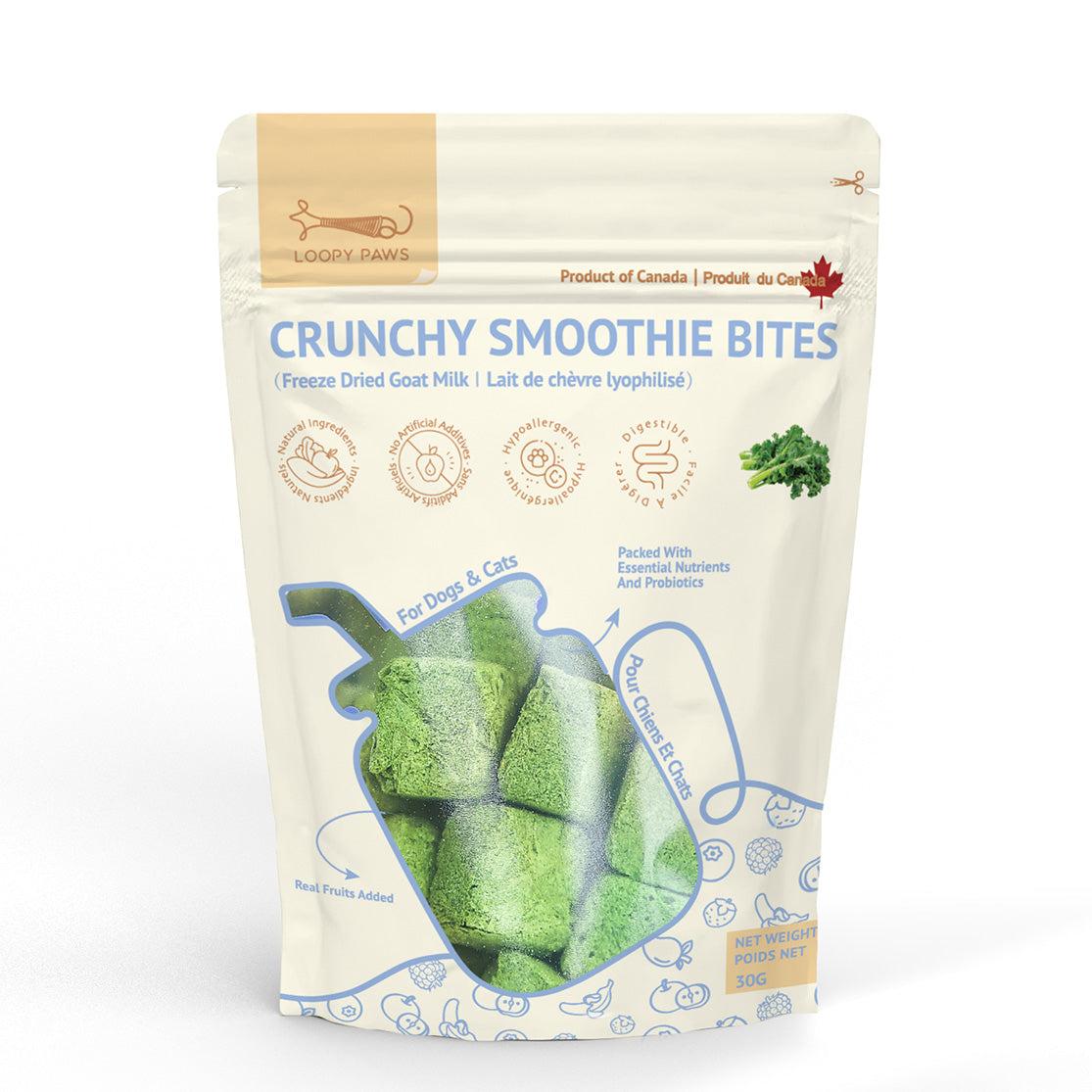Loopy Paws Crunchy Smoothie Bites Kale Freeze-Dried Dog & Cat Treats, 30-gram