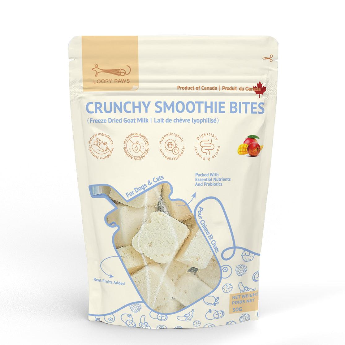 Loopy Paws Crunchy Smoothie Bites Mango & Apple Freeze-Dried Dog & Cat Treats, 30-gram