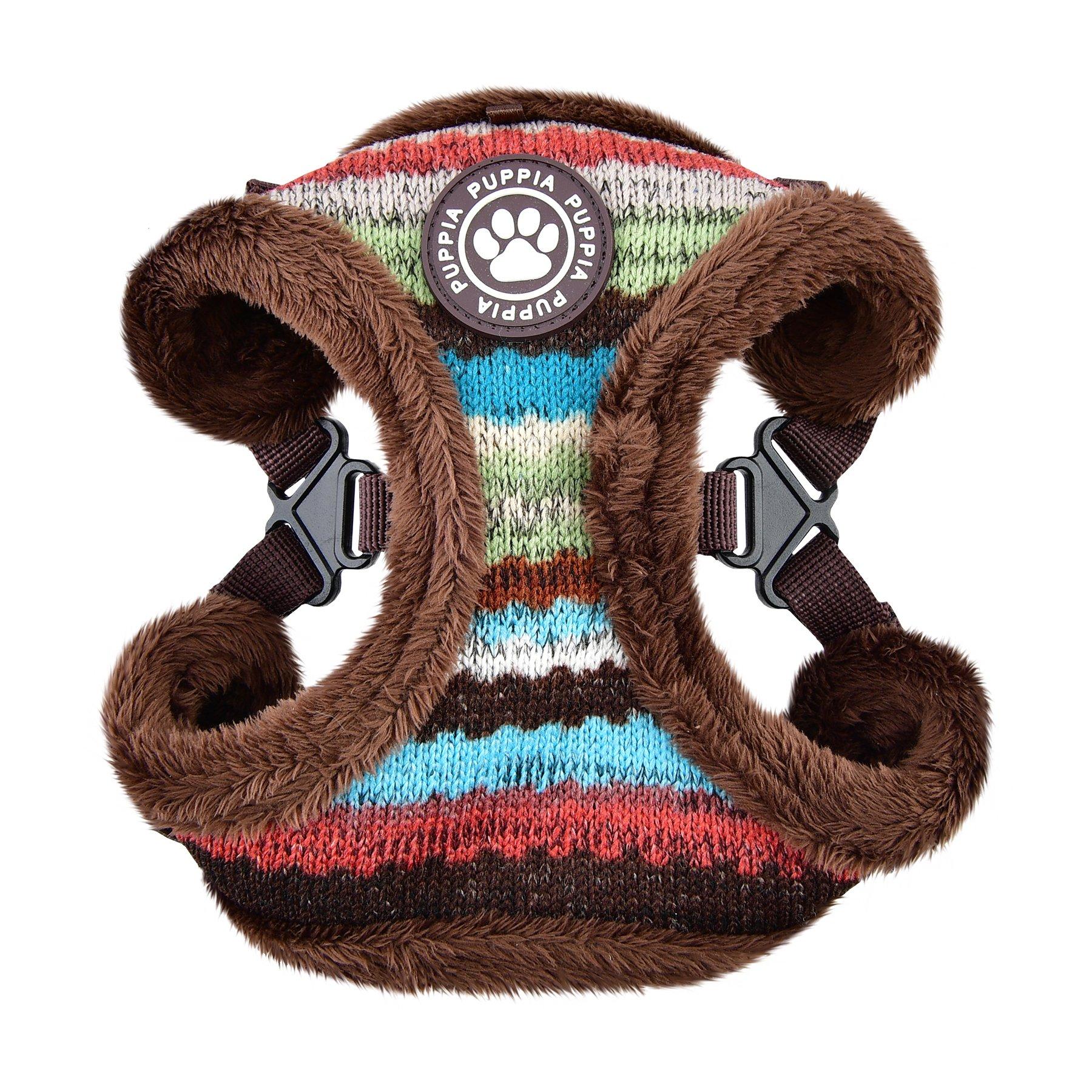 Puppia Crayon Harness C for Dogs, Brown, Large