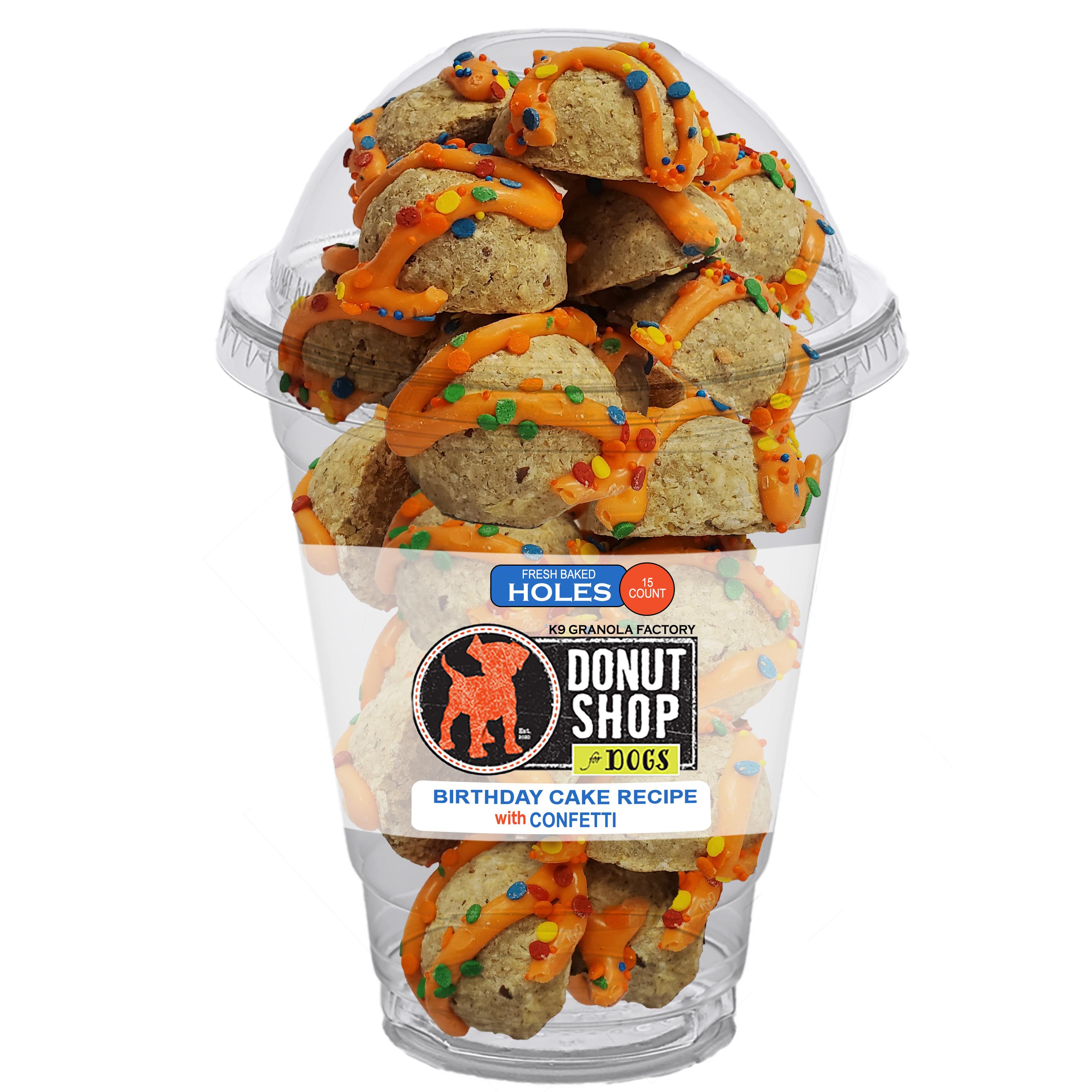 K9 Granola Factory Donuts Holes Birthday Cake with Confetti Dog Treats, 15-count