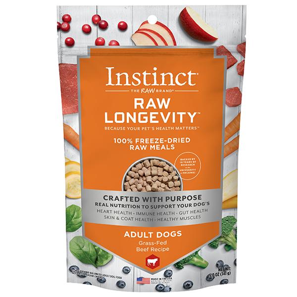 Instinct Raw Longevity Beef Freeze-Dried Dog Food, 15-oz
