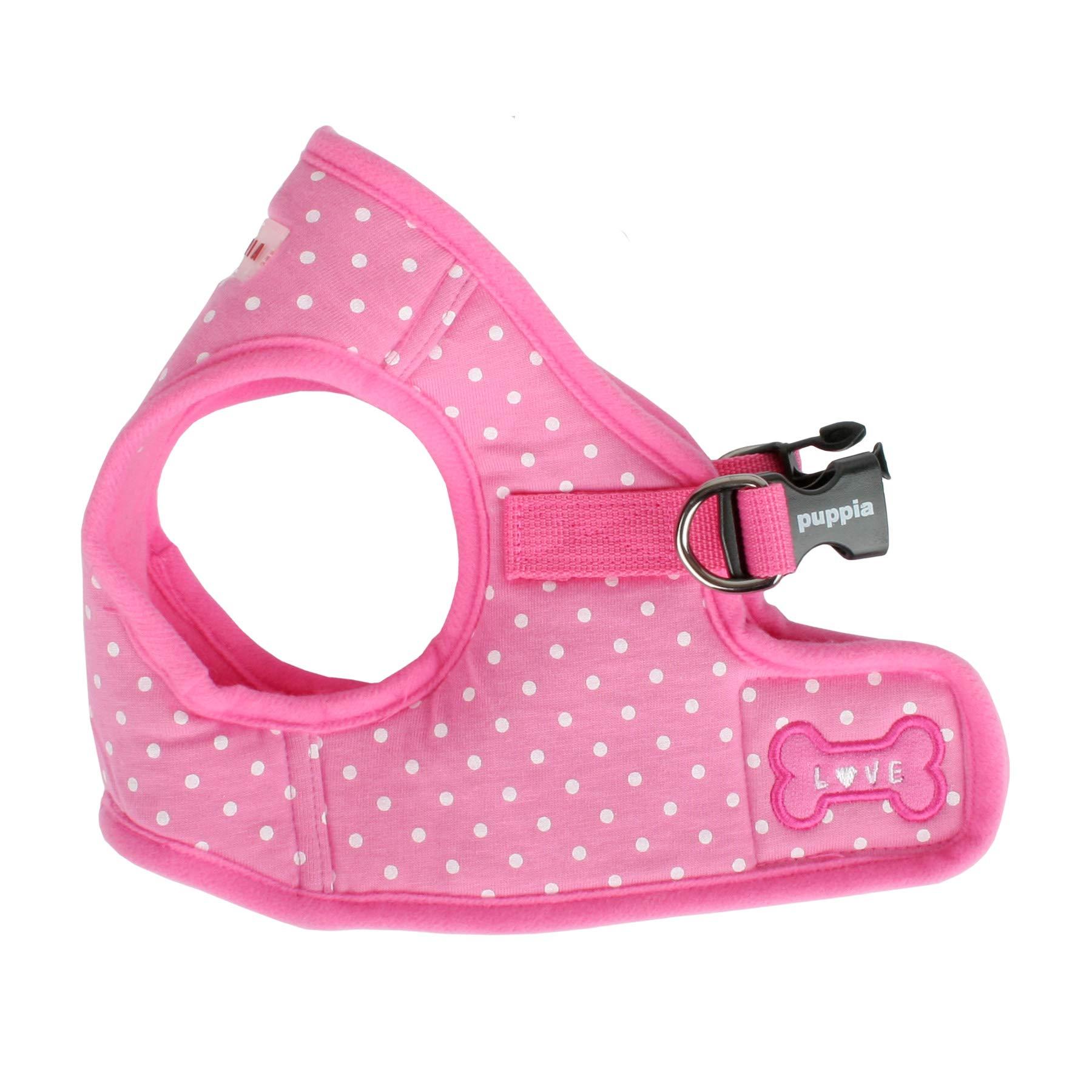 Puppia Dotty Step-in Vest Harness B for Dogs, Pink, Medium
