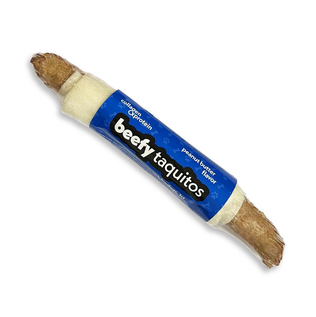 Frankly Beefy Taquito Peanut Butter Dog Treats, 7-in