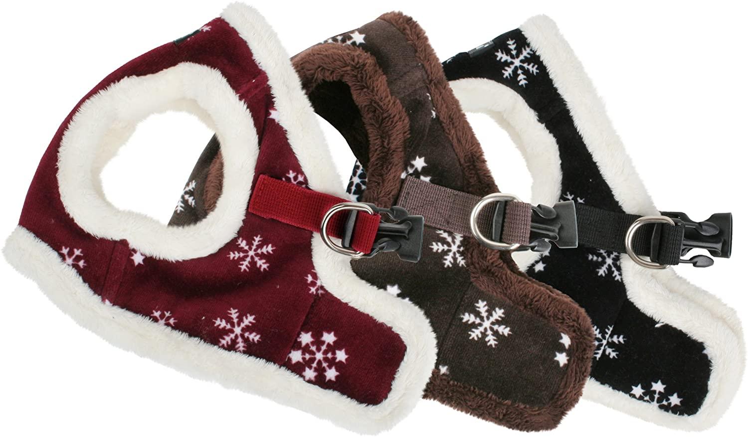Puppia Snowflake Harness B for Dogs, Brown, Small