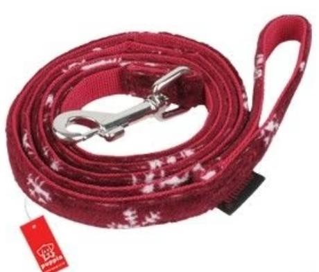 Puppia Snowflake Dog Leash, Wine