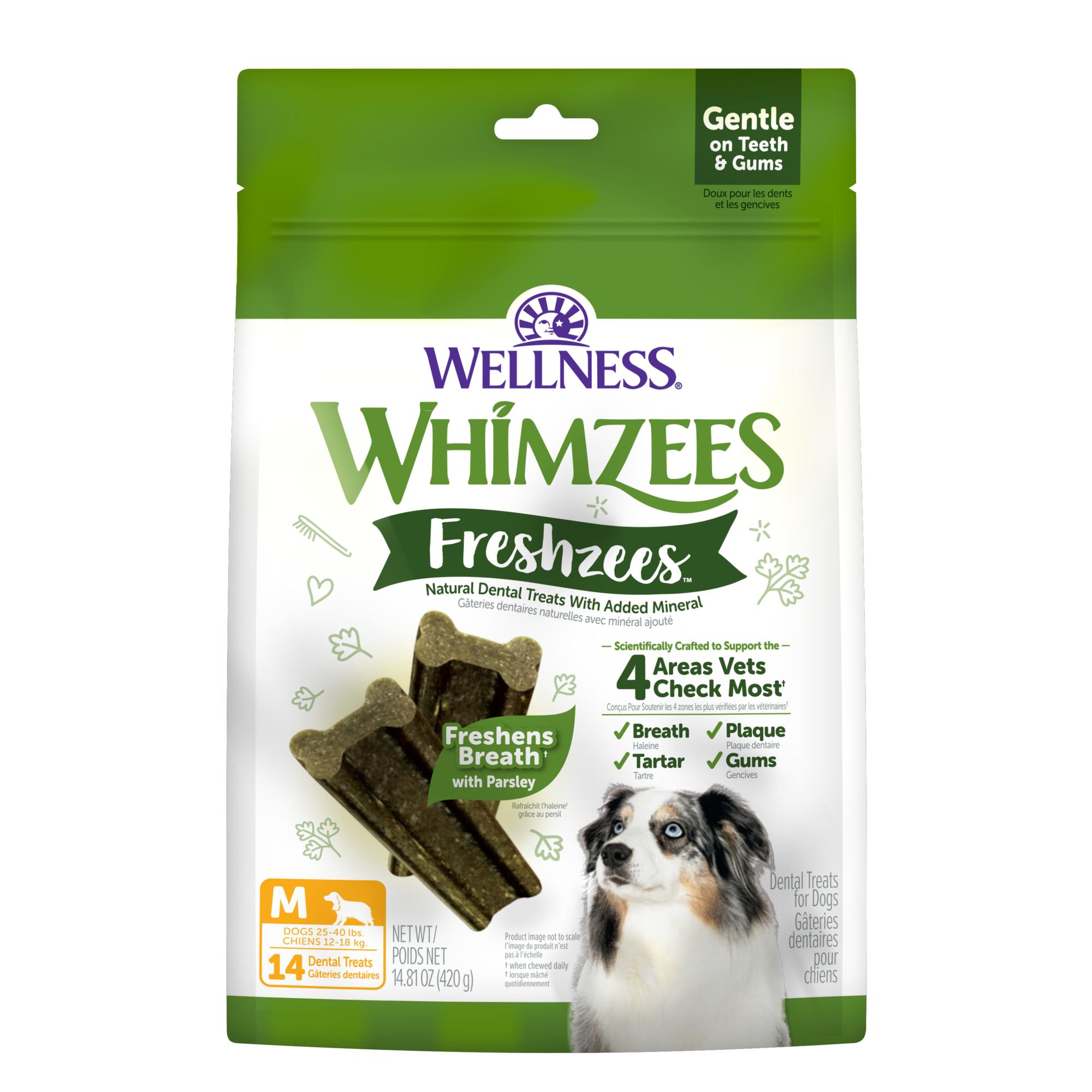 WHIMZEES Freshzees Natural Dental Dog Treats, Medium