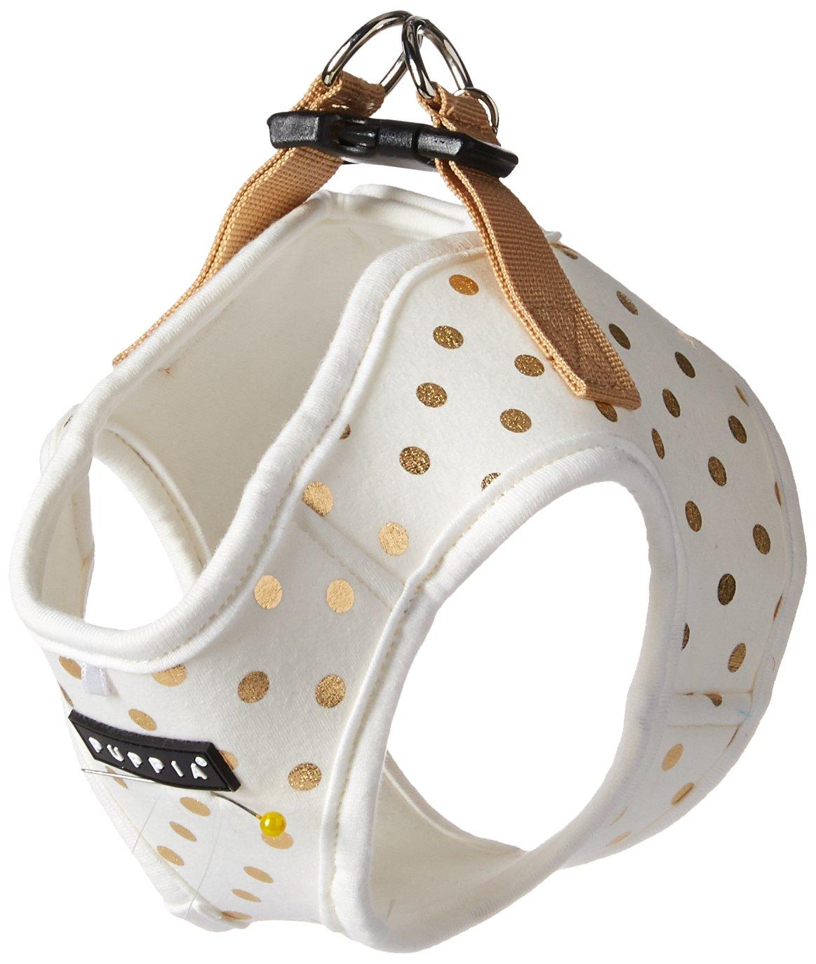 Puppia Modern Dotty Harness B for Dogs, Ivory, Large