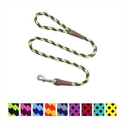 Mendota Pet Large Snap Checkered Dog Leash, Diamond Jade, 1/2-in x 6-ft