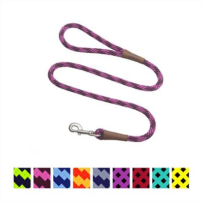 Mendota Pet Large Snap Checkered Dog Leash, Diamond Ruby, 1/2-in x 4-ft