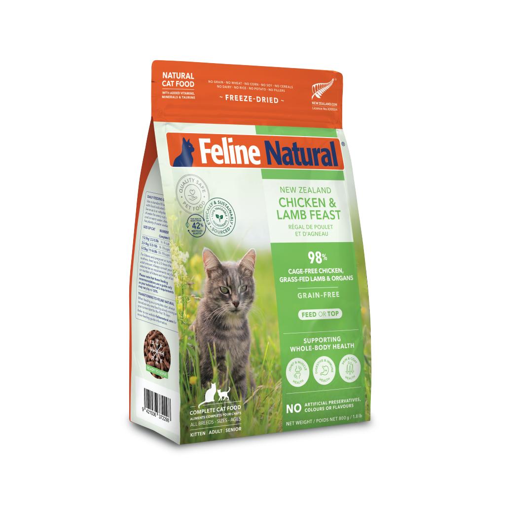 Feline Natural New Zealand Chicken & Lamb Feast Freeze-Dried Cat Food & Topper, 1.8-lb|800-gram