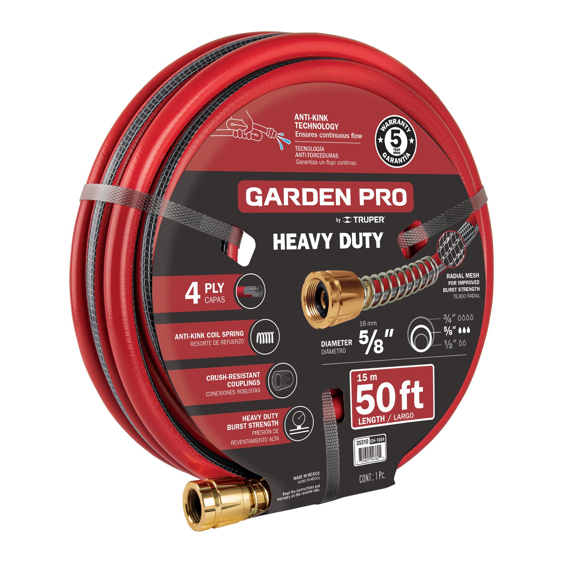 Truper Garden Pro Heavy Duty Garden Hose, 5/8-in