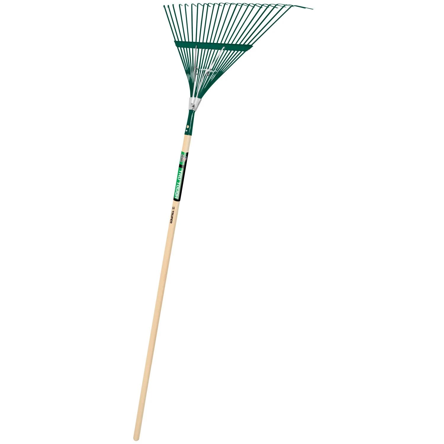 Truper Tru Tough Wood Handle Steel Leaf Rake, 48-in