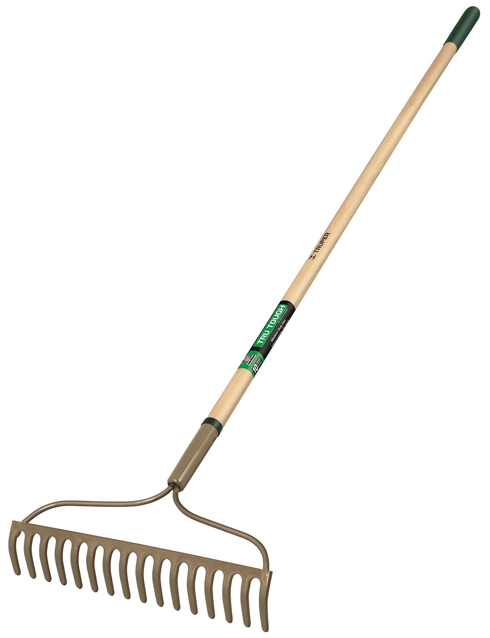 Truper Tru Tough 16 Teeth Wood Handle Welded Bow Rake