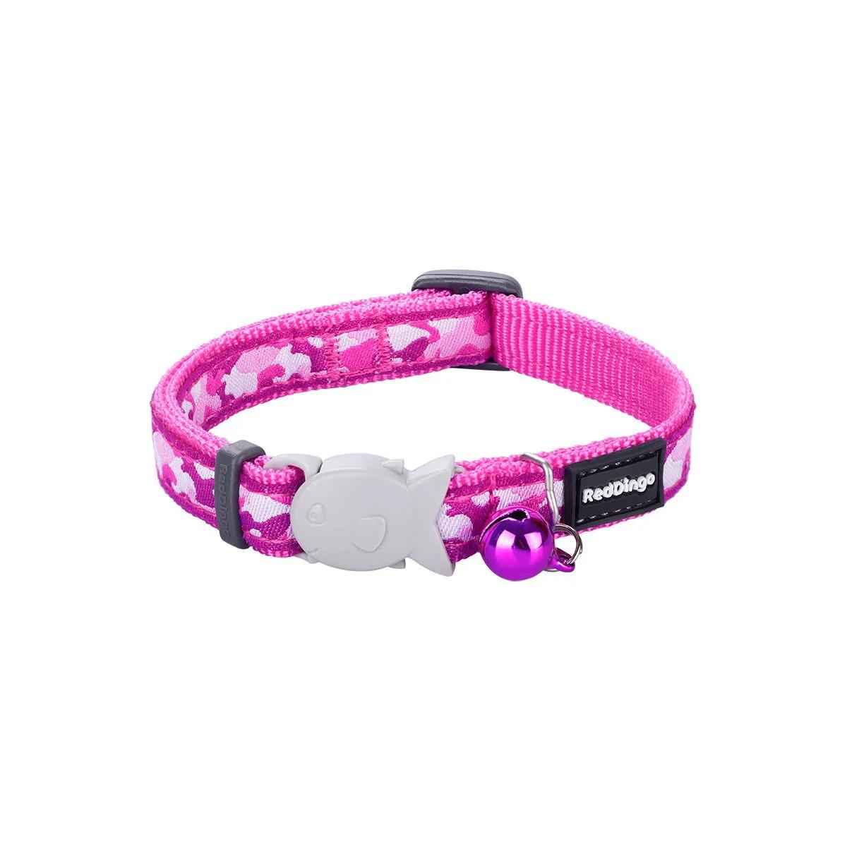 Red Dingo Cat Collar, Camouflage Pink