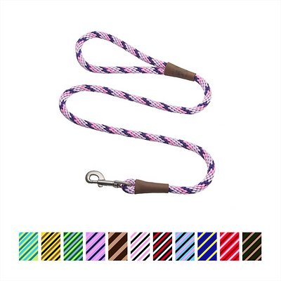 Mendota Pet Large Snap Striped Dog Leash, TriColor Lilac, 1/2-in x 4-ft