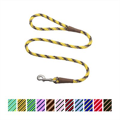 Mendota Pet Large Snap Striped Dog Leash, TriColor Harvest, 1/2-in x 6-ft