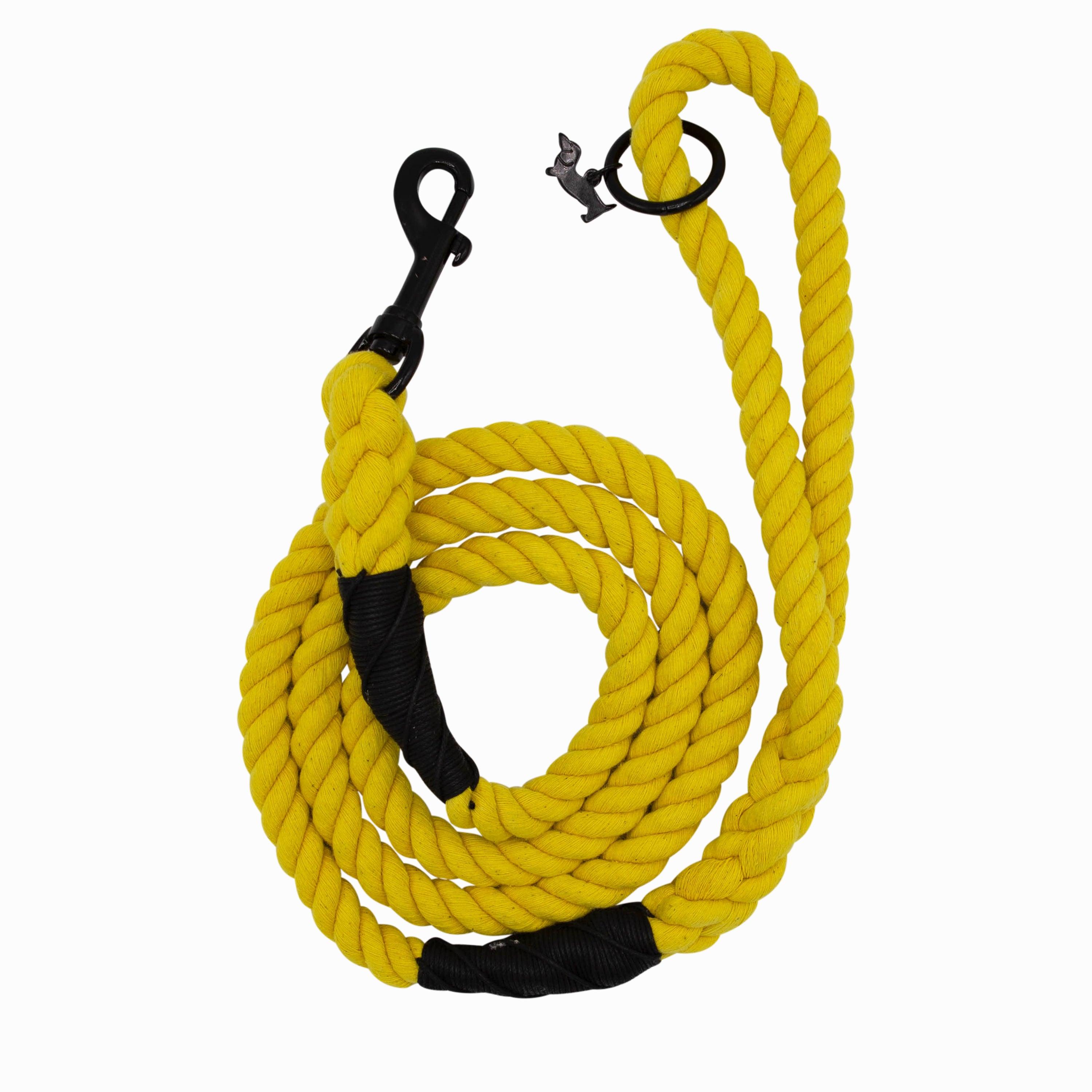 Sassy Woof Rope Dog Leash, Neon Yellow, 3/5-in x 5-ft