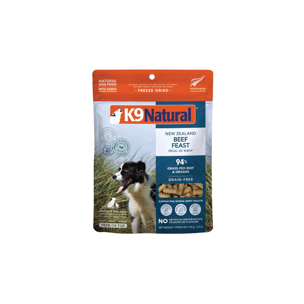 K9 Natural New Zealand Beef Feast Freeze-Dried Dog Food & Topper, 3.5-oz|100-gram