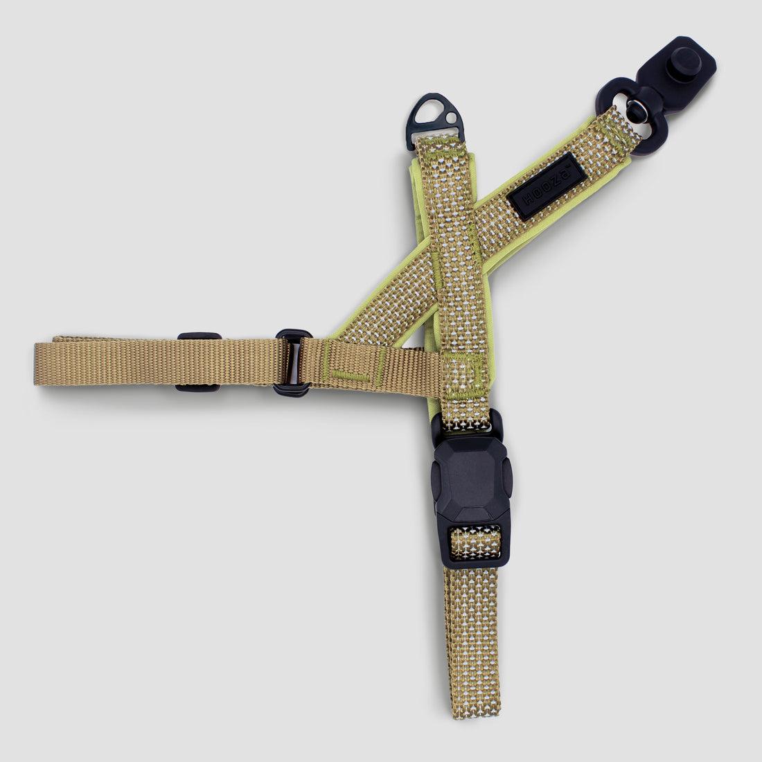HoozaPet Magnetic Quick Clip One Click Dog Harness, Sand