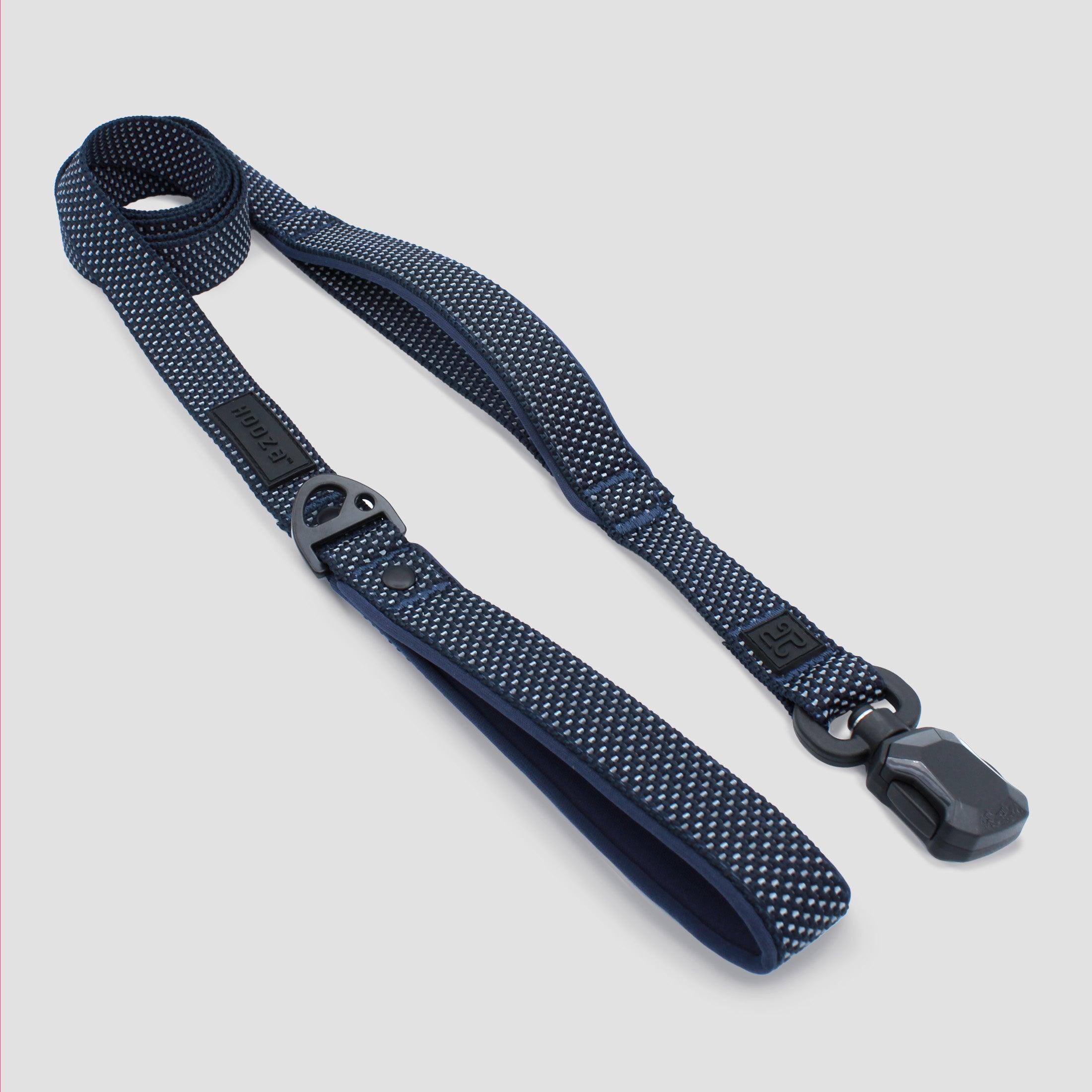 HoozaPet Magnetic Quick Clip Reflective Dog Leash, Blue, 1-in x 6-ft