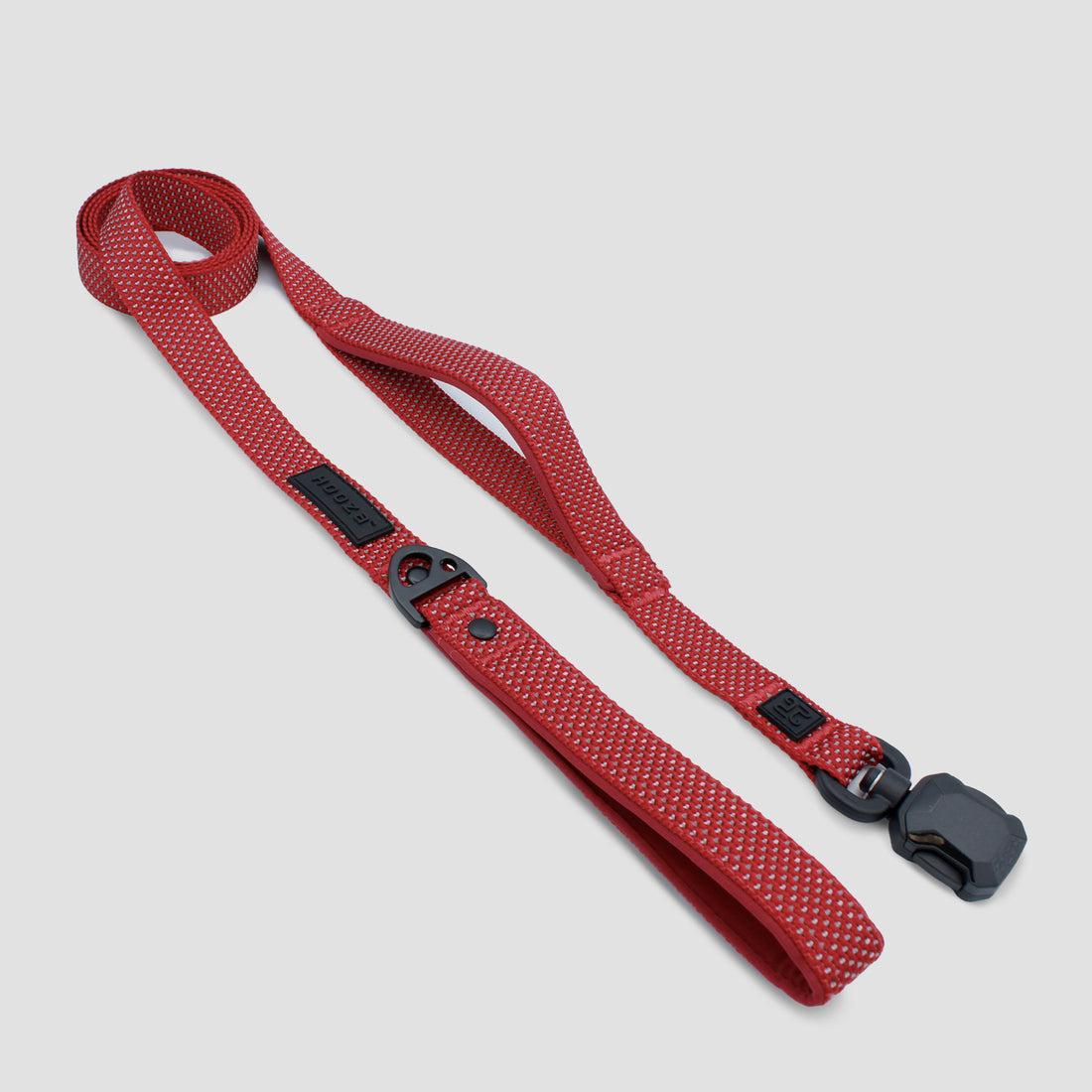 HoozaPet Magnetic Quick Clip Reflective Dog Leash, Red, 1-in x 6-ft