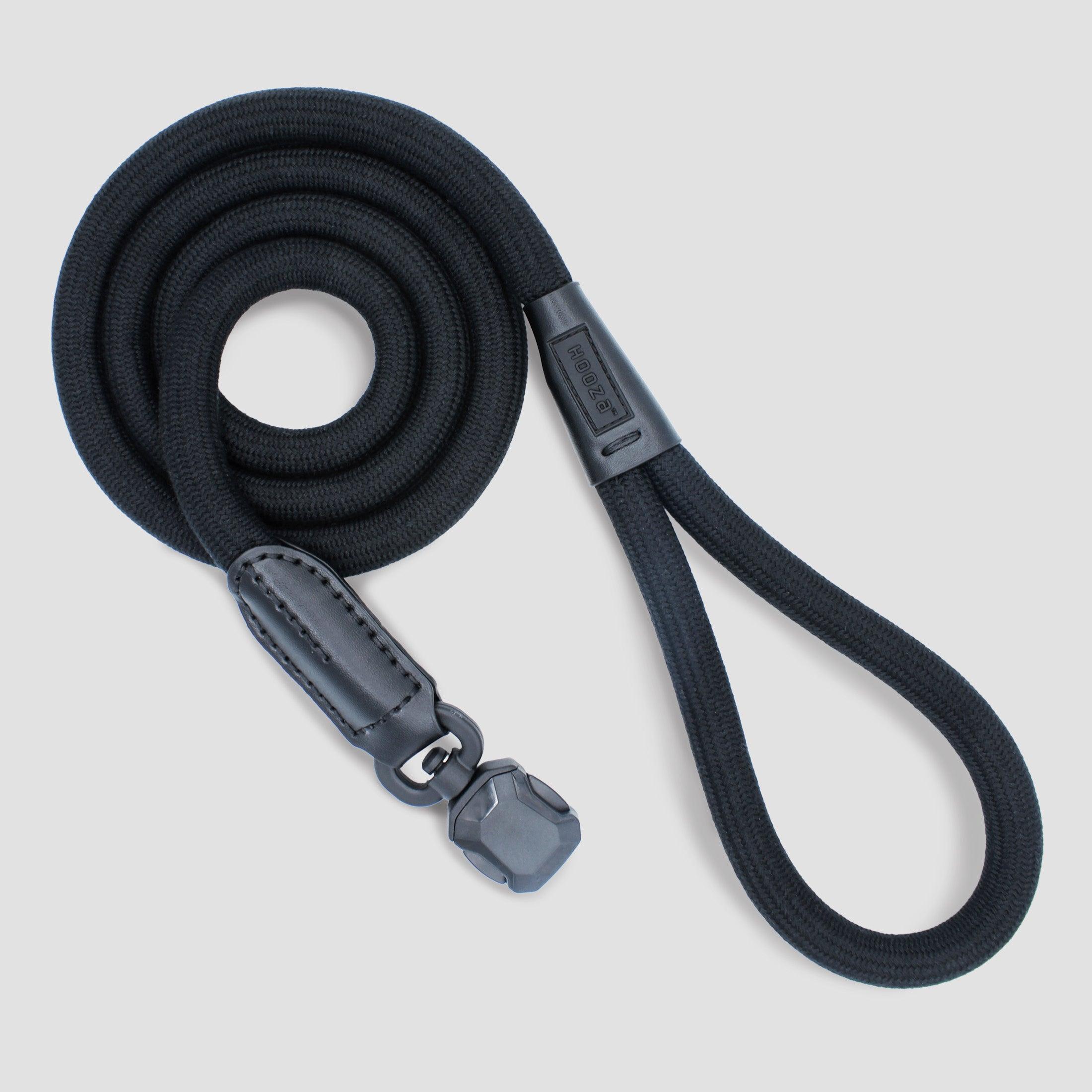 HoozaPet Magnetic Quick Clip Rope Dog Leash, Black