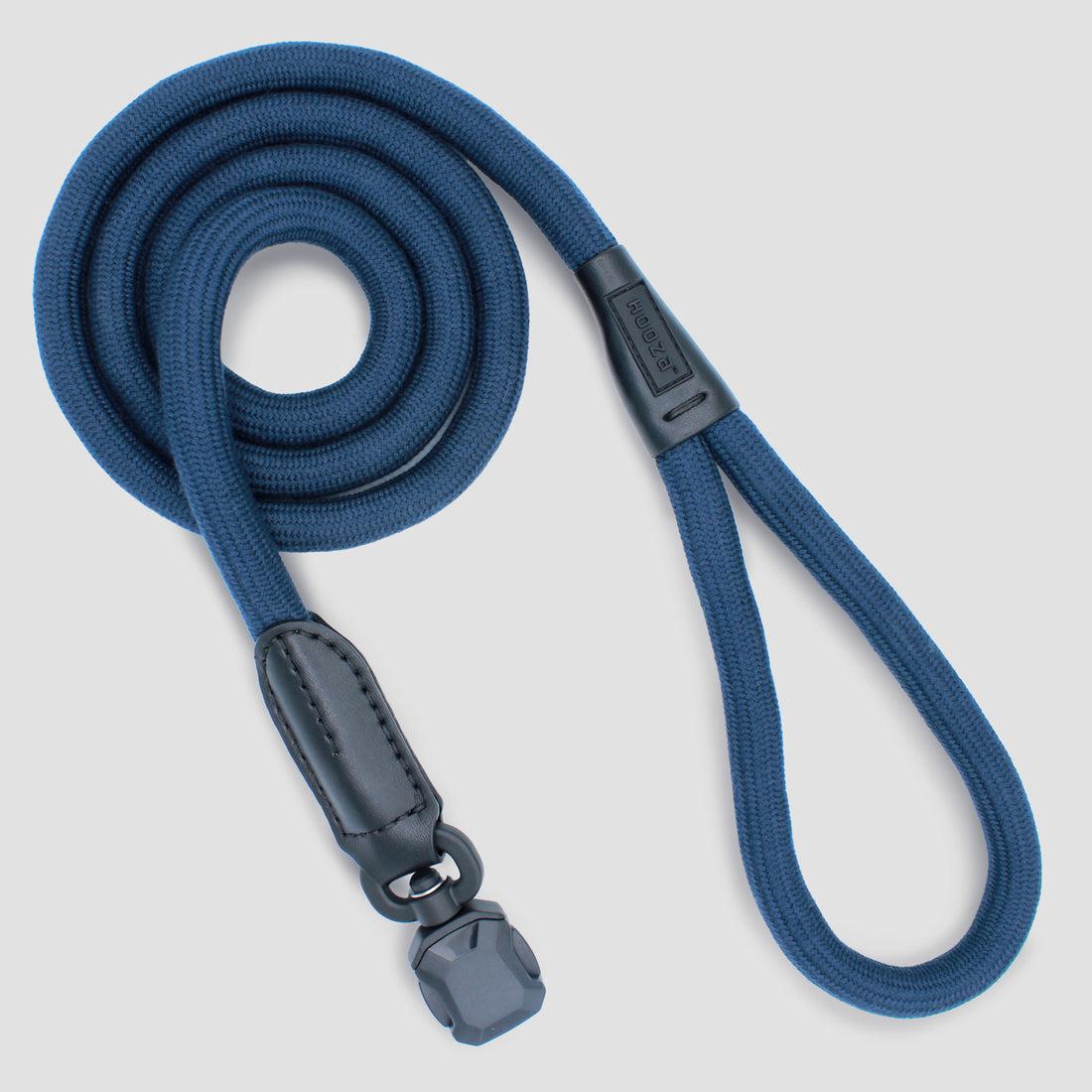 HoozaPet Magnetic Quick Clip Rope Dog Leash, Blue