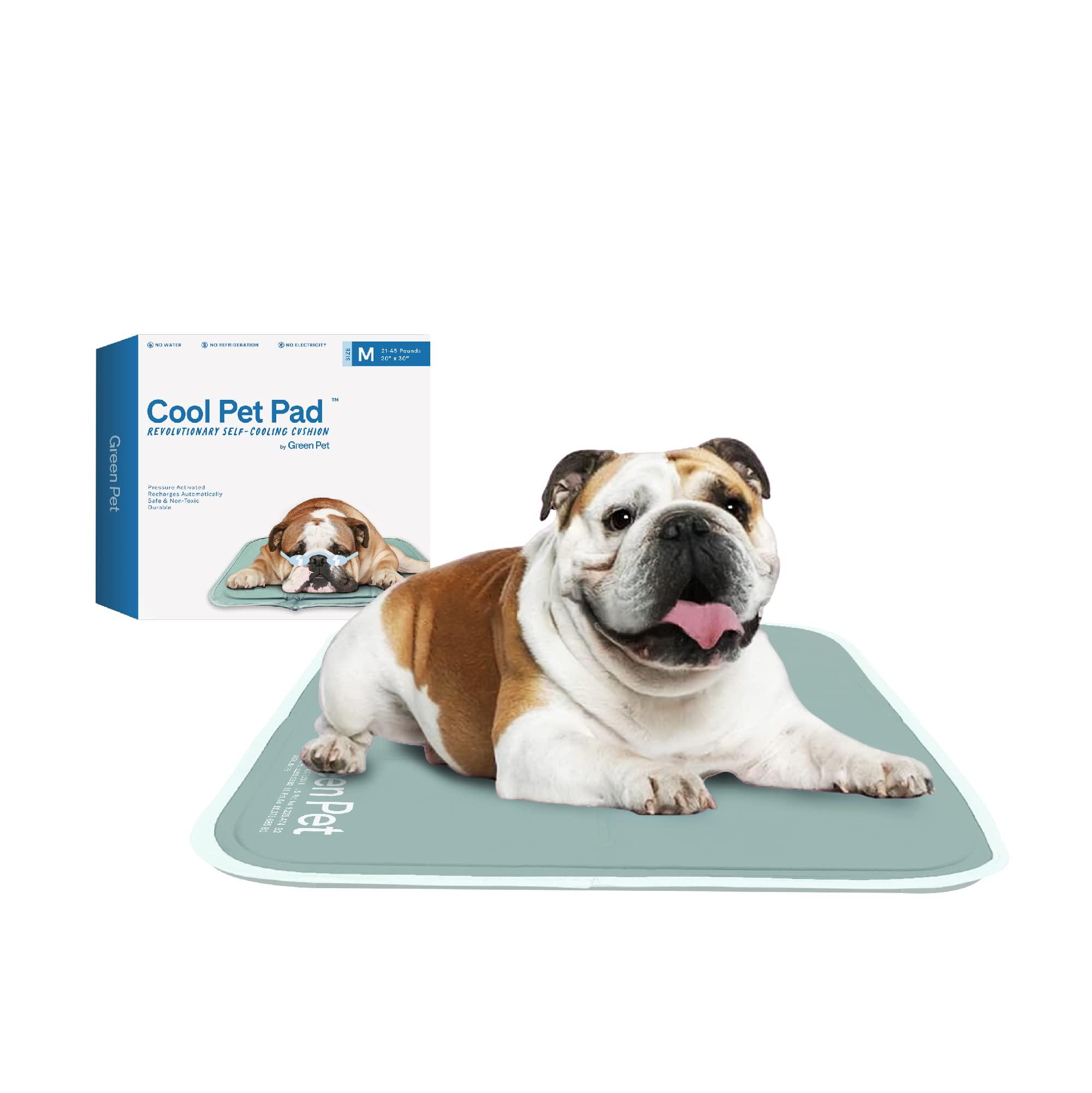 The Green Pet Shop Self-Cooling Pet Pad, Sage Gray, Medium