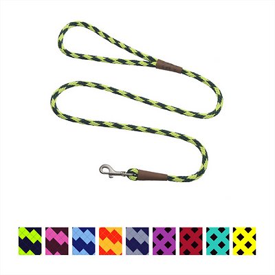 Mendota Pet Small Snap Checkered Dog Leash, Diamond Jade, 3/8-in x 4-ft