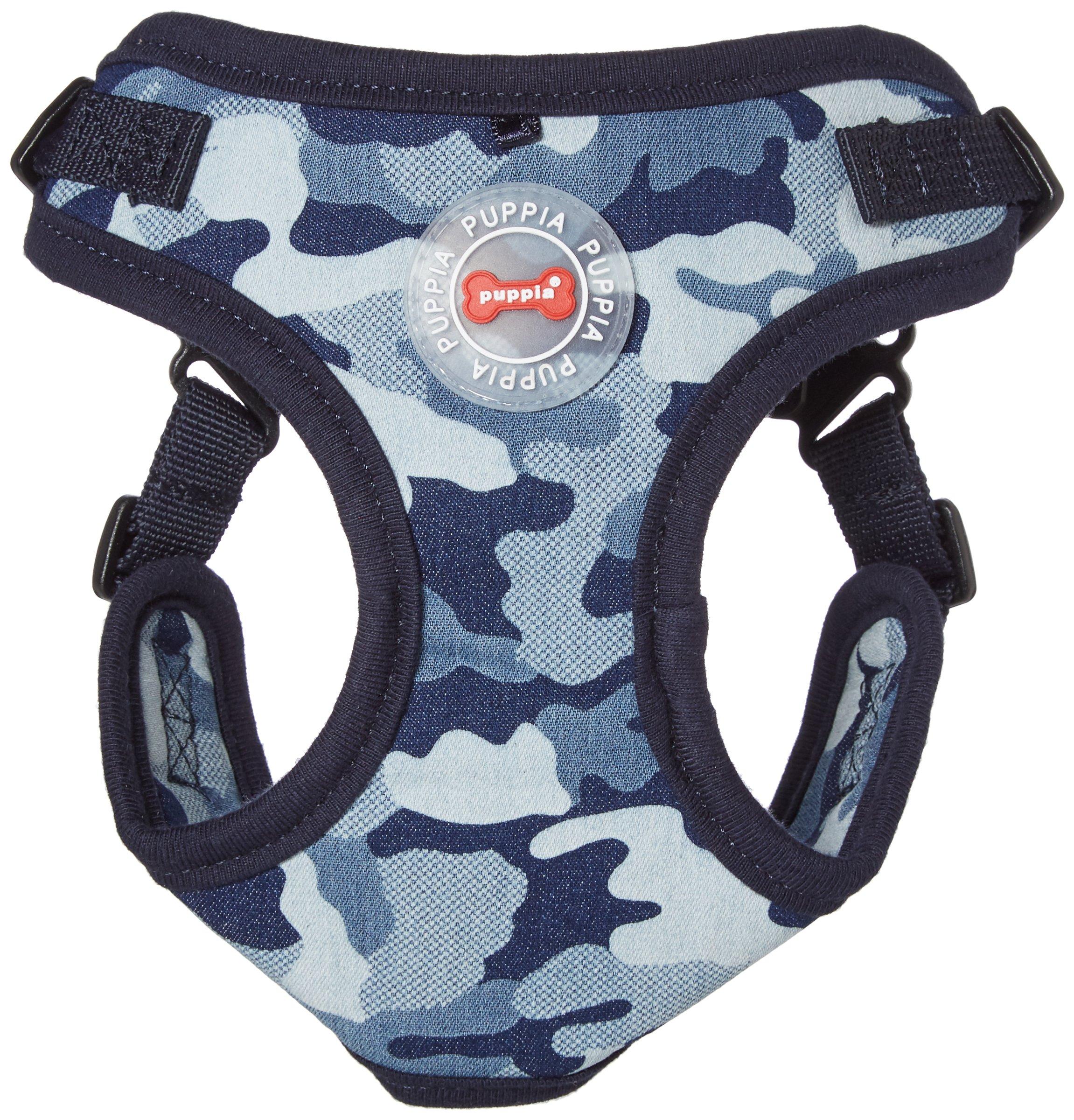 Puppia Bobby Harness C for Dogs, Navy Camo, Small